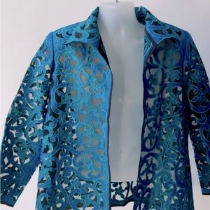 ⚡️⚡️Never worn Thai silk jacket. Size xxl fits 16/18. NWOT. Sheer.